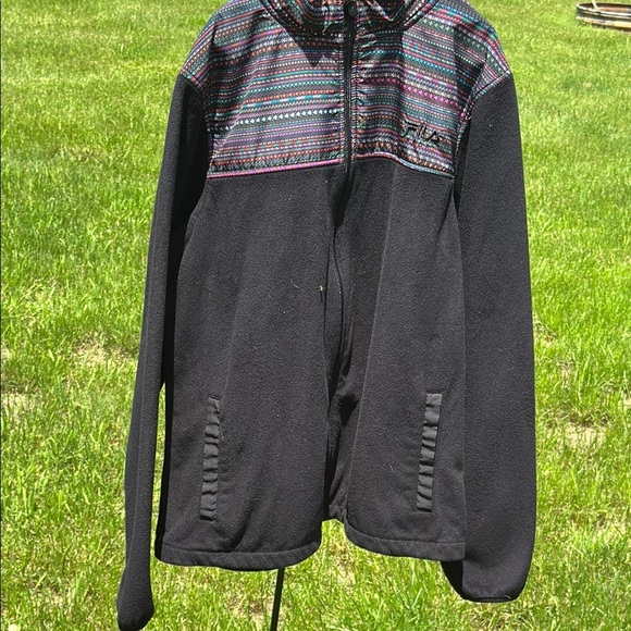 Fila Sport Women's Black Zip-up Fleece Jacket Size Large EUC - Picture 3 of 11